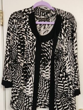 Picadilly Fashion Black & White Printed Twinset